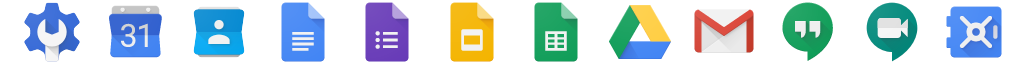 Logotipos de aplicaciones de Google Suite