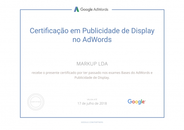 Certificado Google Adwords Display