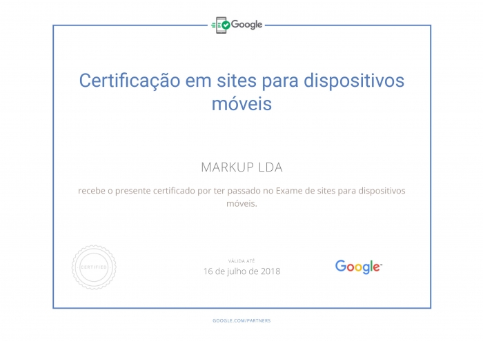 Certificado Google Sites Mobile